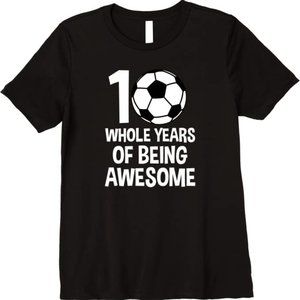 10th Birthday Tee Shirt for Girls Soccer & Charm